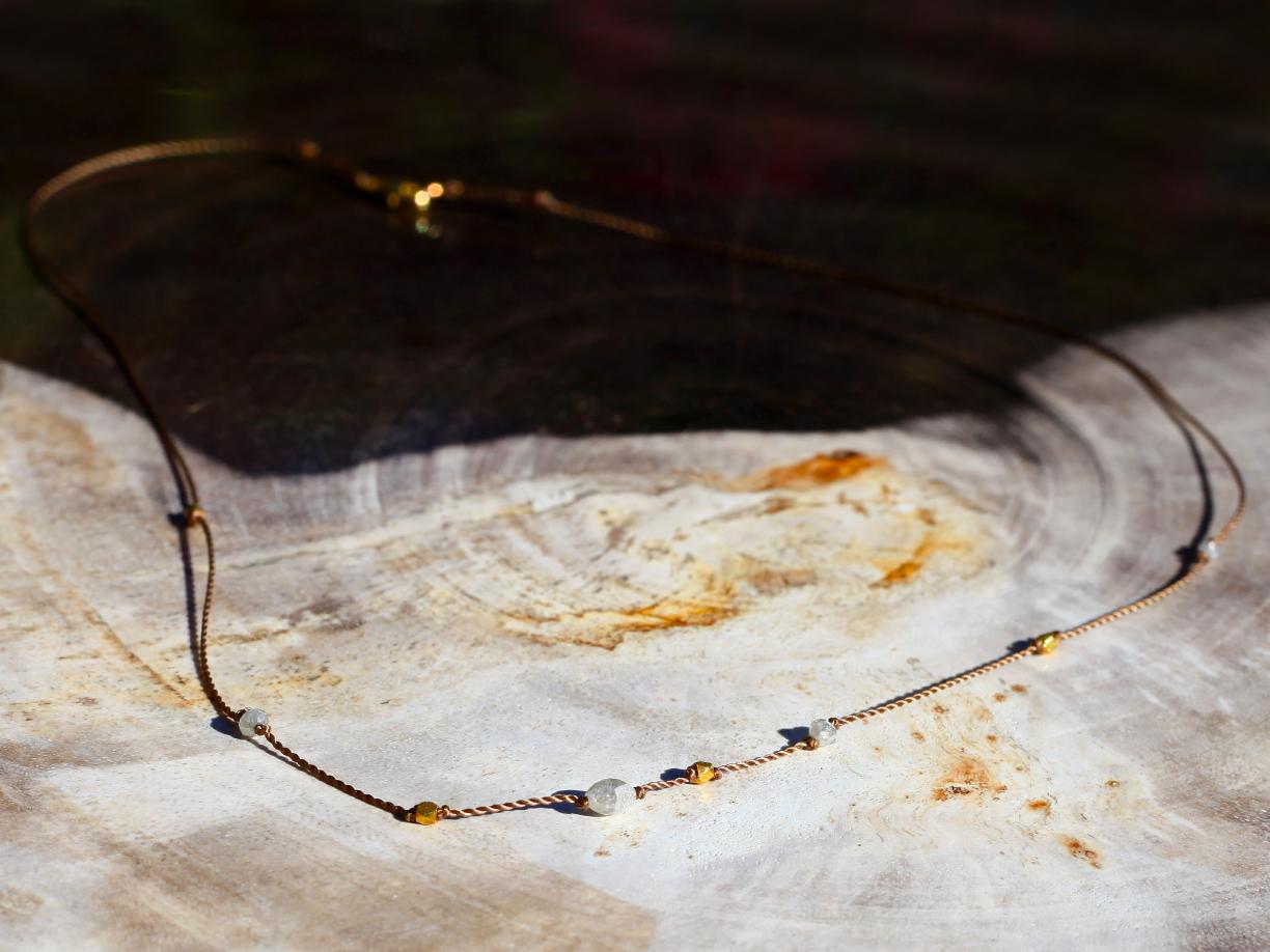 Margaret Solow Jewelry | Black Diamond + 18k Gold Necklace | Firecracker
