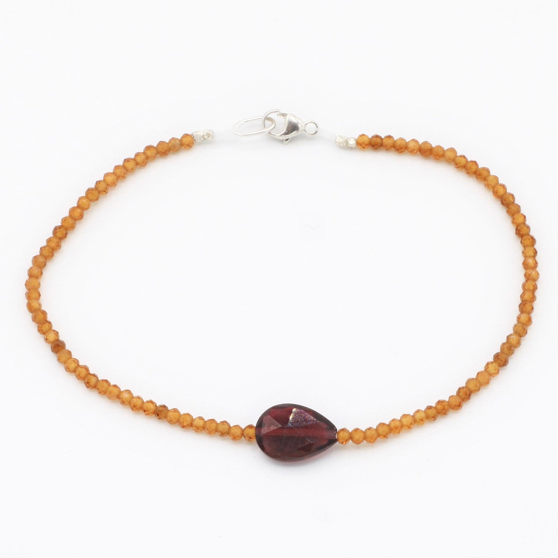 Margaret Solow Jewelry | Hessonite Garnet + Tourmaline Beaded Bracelet | Firecracker
