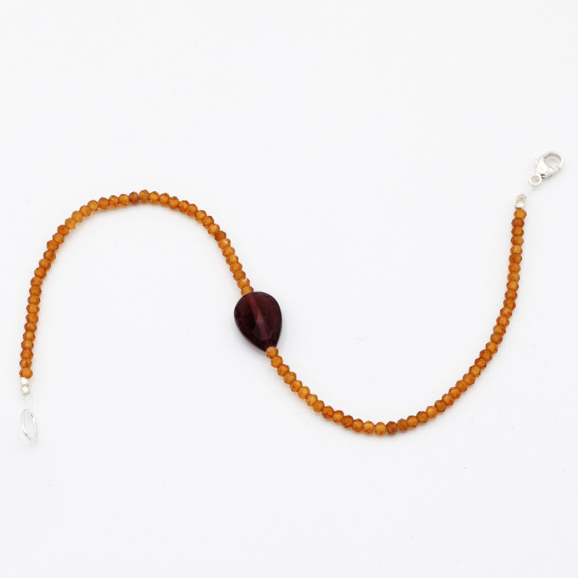 Margaret Solow Jewelry | Hessonite Garnet + Tourmaline Beaded Bracelet | Firecracker