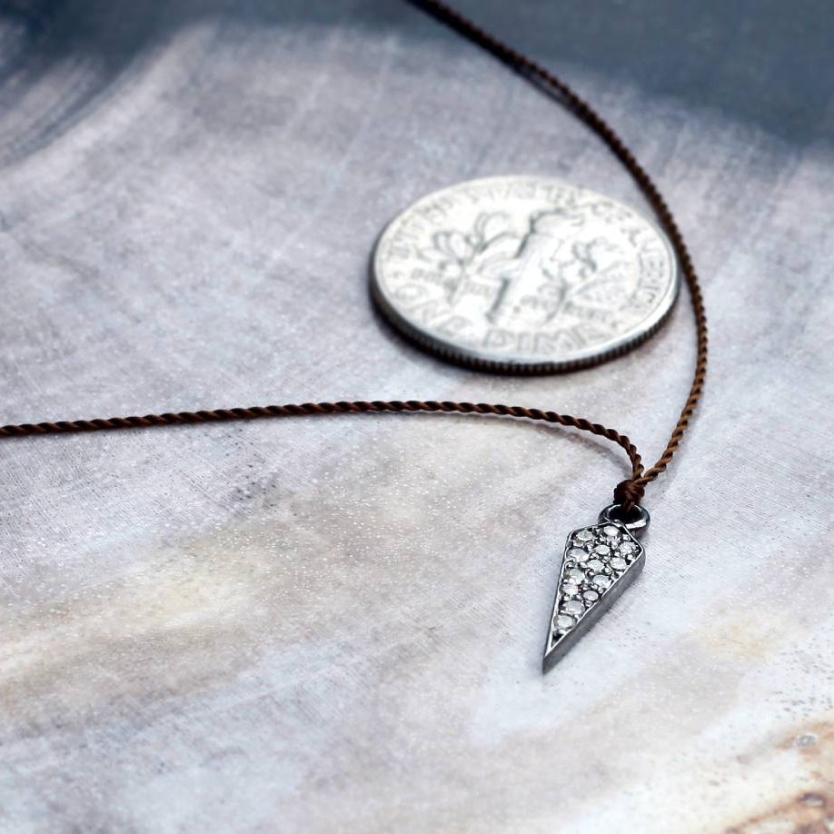 Margaret Solow Jewelry | Pave Diamond "Dagger" Pendent Necklace | Firecracker