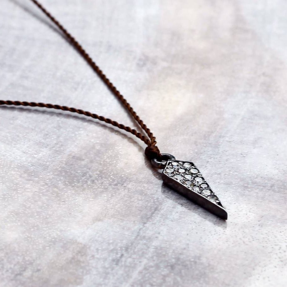 Margaret Solow Jewelry | Pave Diamond "Dagger" Pendent Necklace | Firecracker