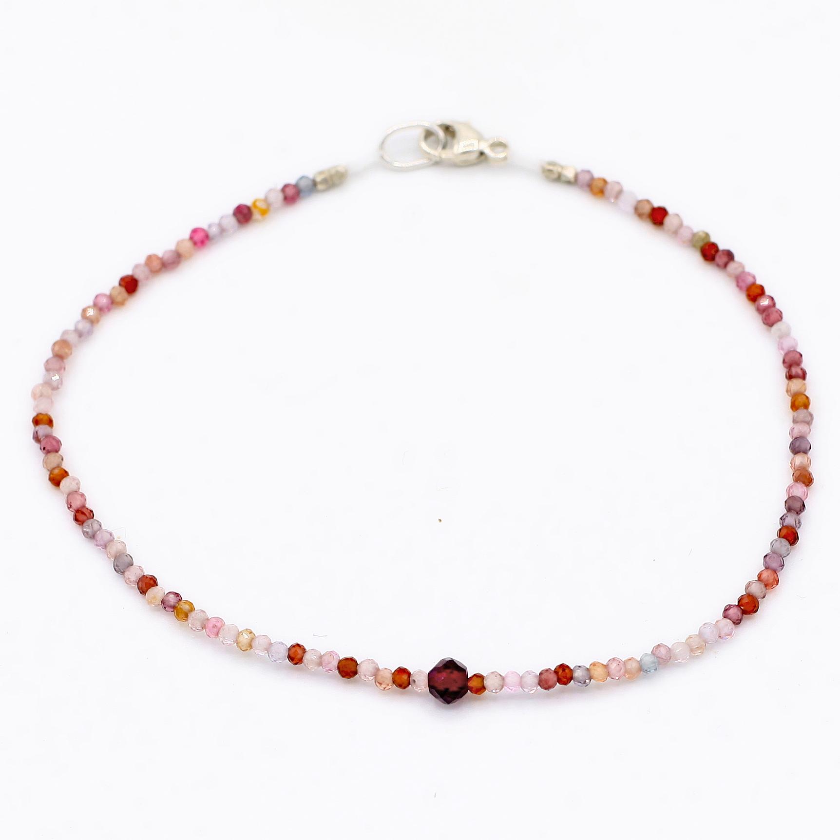Margaret Solow Jewelry | Red Spinel + Garnet Beaded Bracelet | Firecracker
