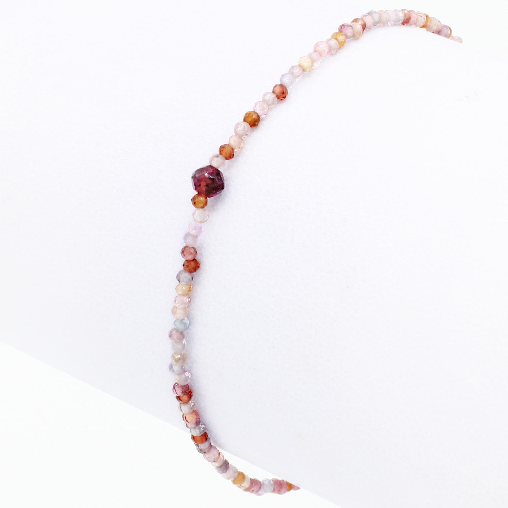 Margaret Solow Jewelry | Red Spinel + Garnet Beaded Bracelet | Firecracker