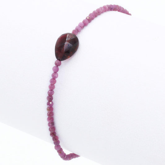 Margaret Solow Jewelry | Red Spinel + Ruby Beaded Bracelet | Firecracker