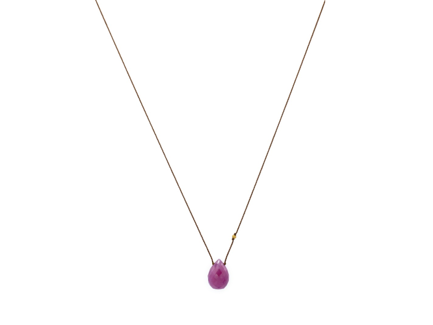 Margaret Solow Jewelry | Teardrop Ruby + 14k Gold Drop Necklace | Firecracker