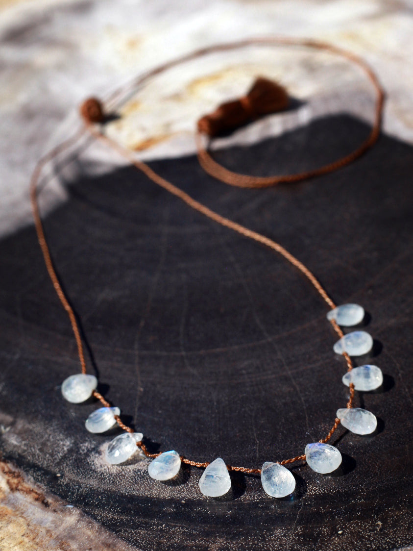 Lena Skadegard Jewels | Floating Moonstone Gemstone Necklace | Firecracker