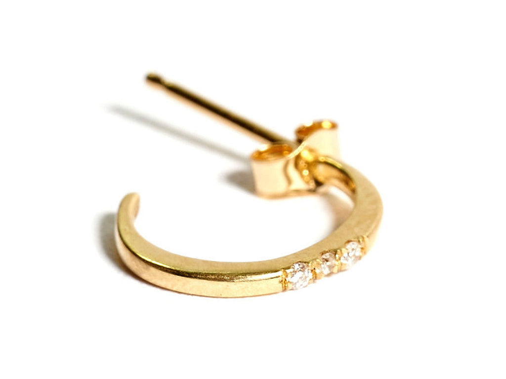 Odette New York | Diamond + 14k Gold Crescent Hoop | Firecracker