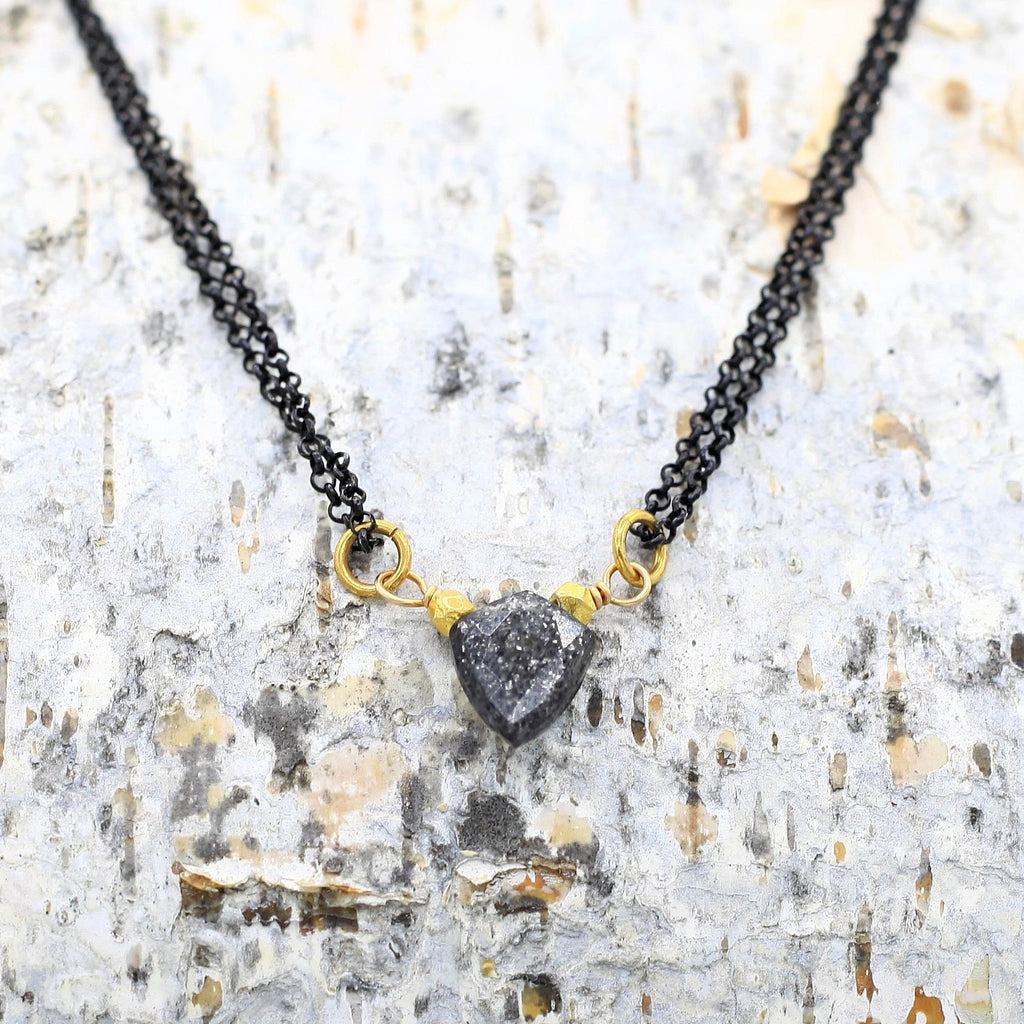 Robindira Unsworth Jewelry | ASunstone + Oxidized Sterling Silver Gemstone Necklace | Firecracker