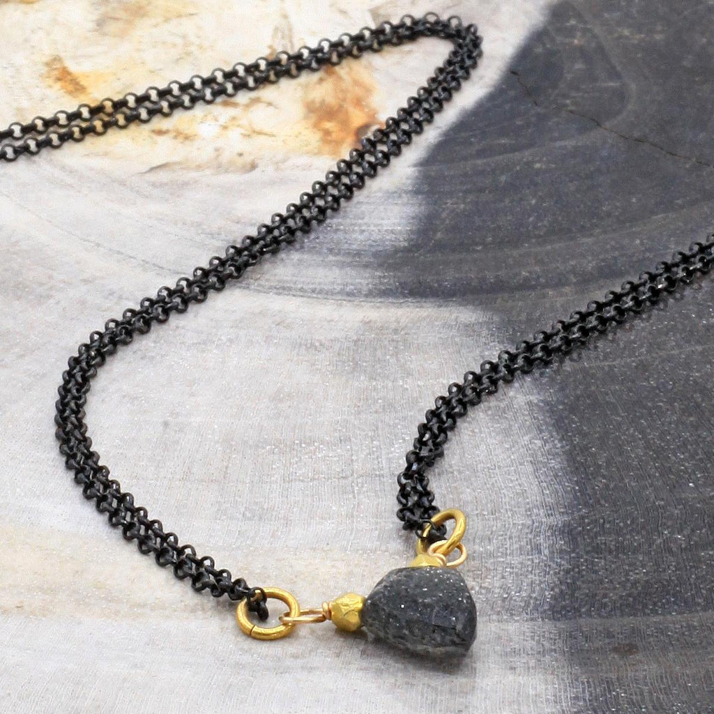 Robindira Unsworth Jewelry | ASunstone + Oxidized Sterling Silver Gemstone Necklace | Firecracker