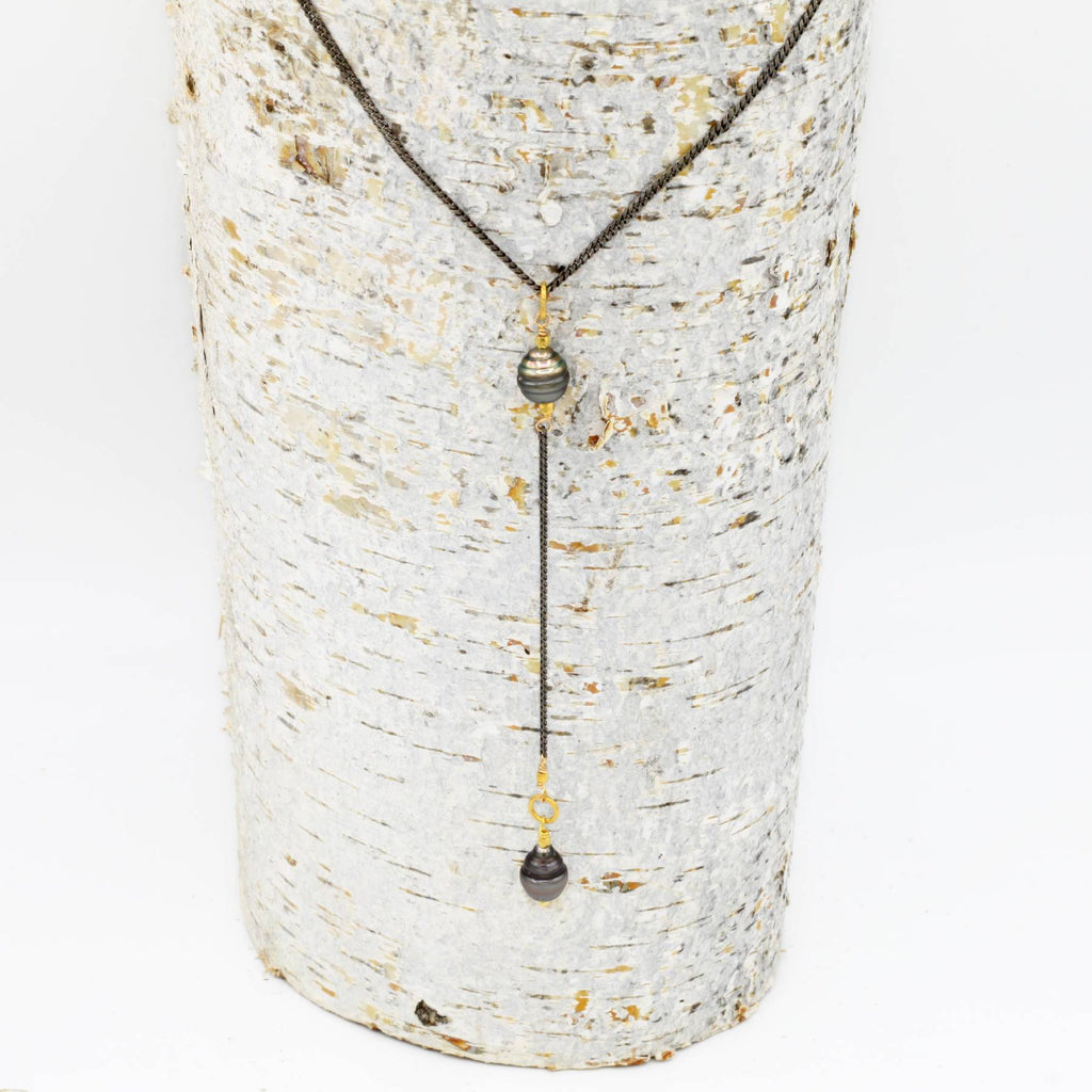 Robindira Unsworth Jewelry | Tahitian Pearl + Oxidized Sterling Silver Necklace | Firecracker