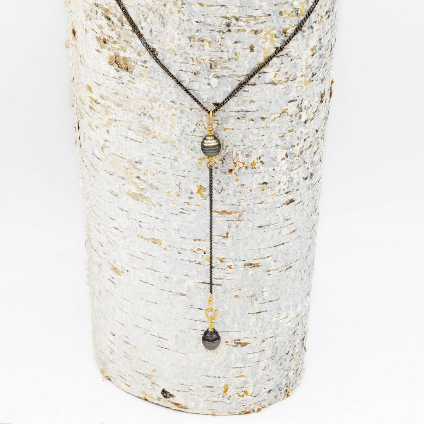 Robindira Unsworth Jewelry | Tahitian Pearl + Oxidized Sterling Silver Necklace | Firecracker