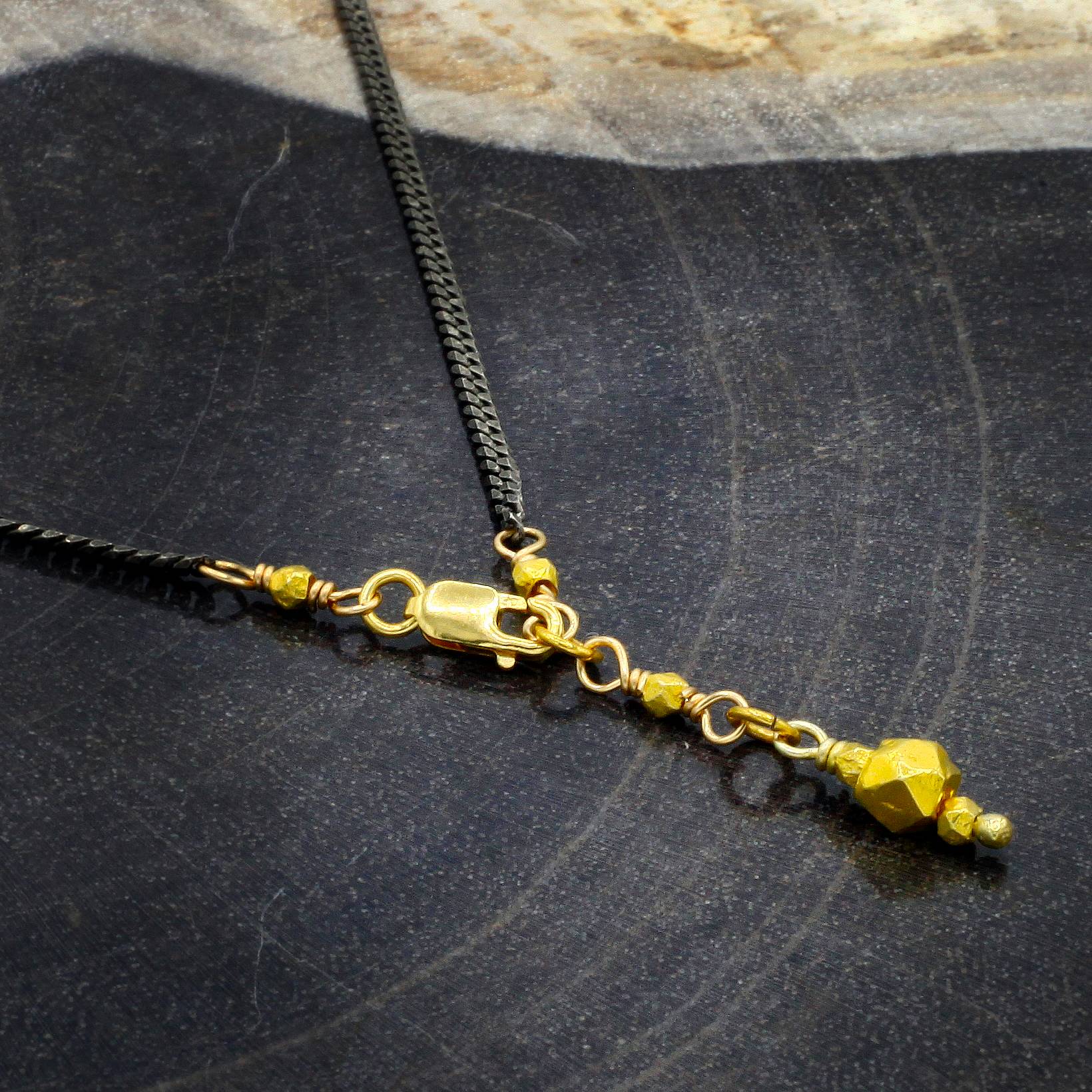 Robindira Unsworth Jewelry | Tahitian Pearl + Oxidized Sterling Silver Necklace | Firecracker