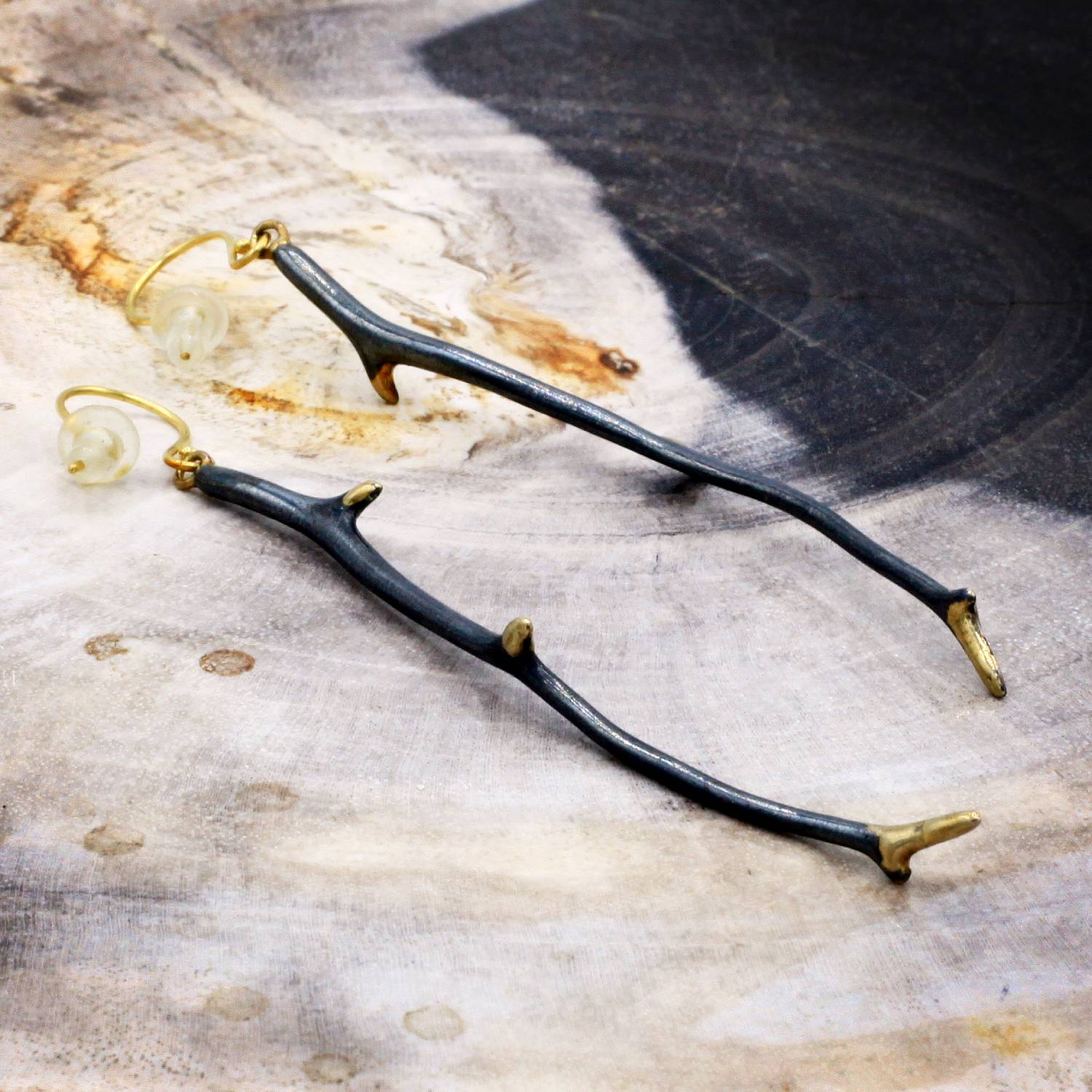 Sarah McGuire Studio | 18k Gilded Antler Earrings | Firecracker