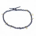 Sarah McGuire Studio | "Heavy Pinned" Oxidized Silver + 18k Gold Chain Bracelet | Firecracker