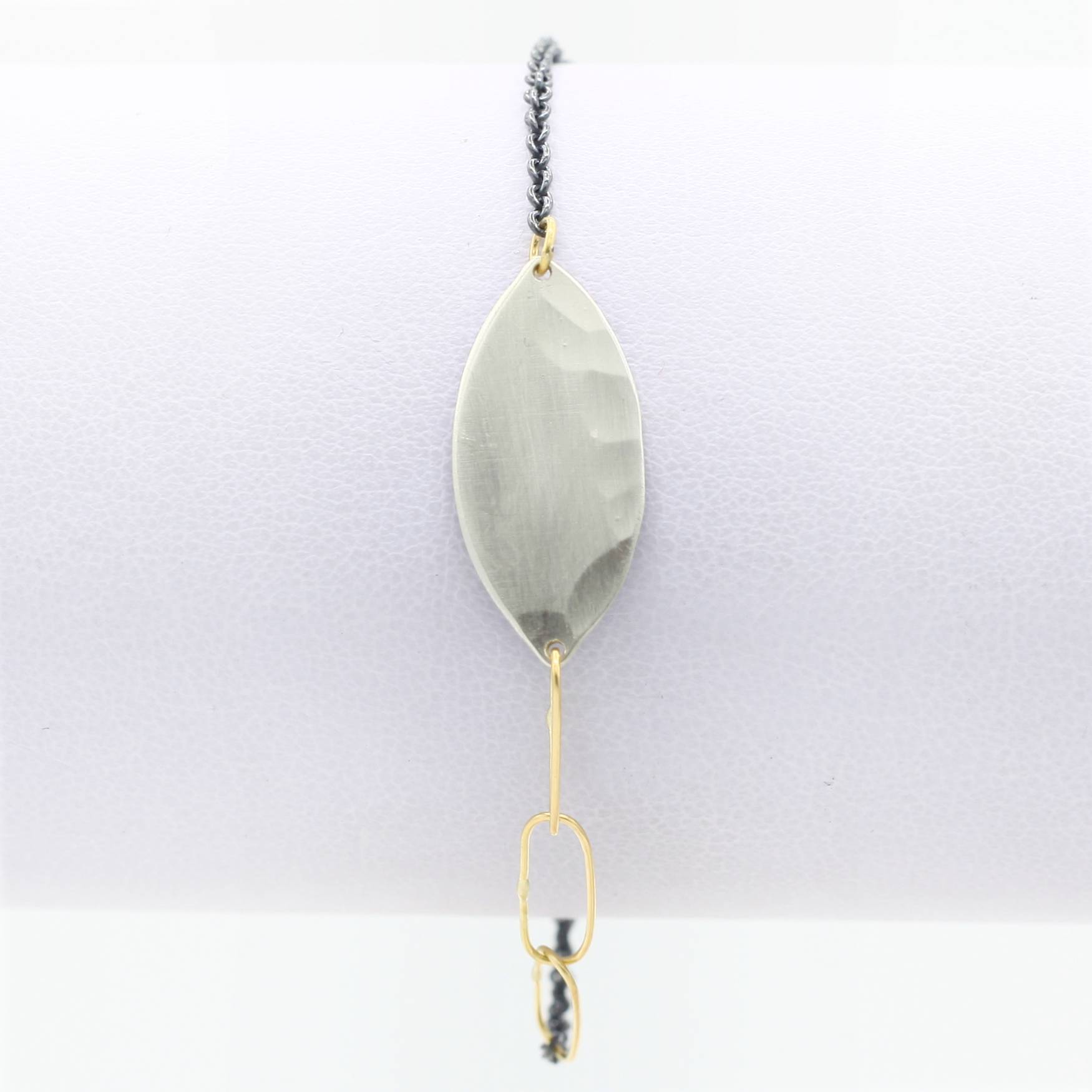 Sarah McGuire Studio | "Petal" Oxidized Silver + 18k Gold Chain Bracelet | Firecracker