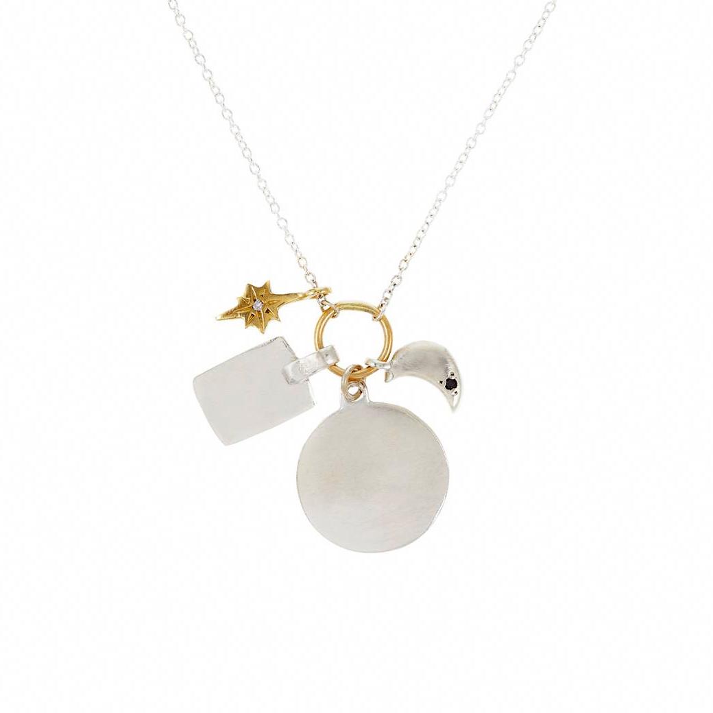 Scosha | Classic Charms Necklace w/ Sterling Silver + Gold | Firecracker
