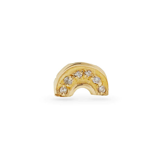 Scosha | Diamond + 10k Gold "Rainbow" Stud Earring | Firecracker