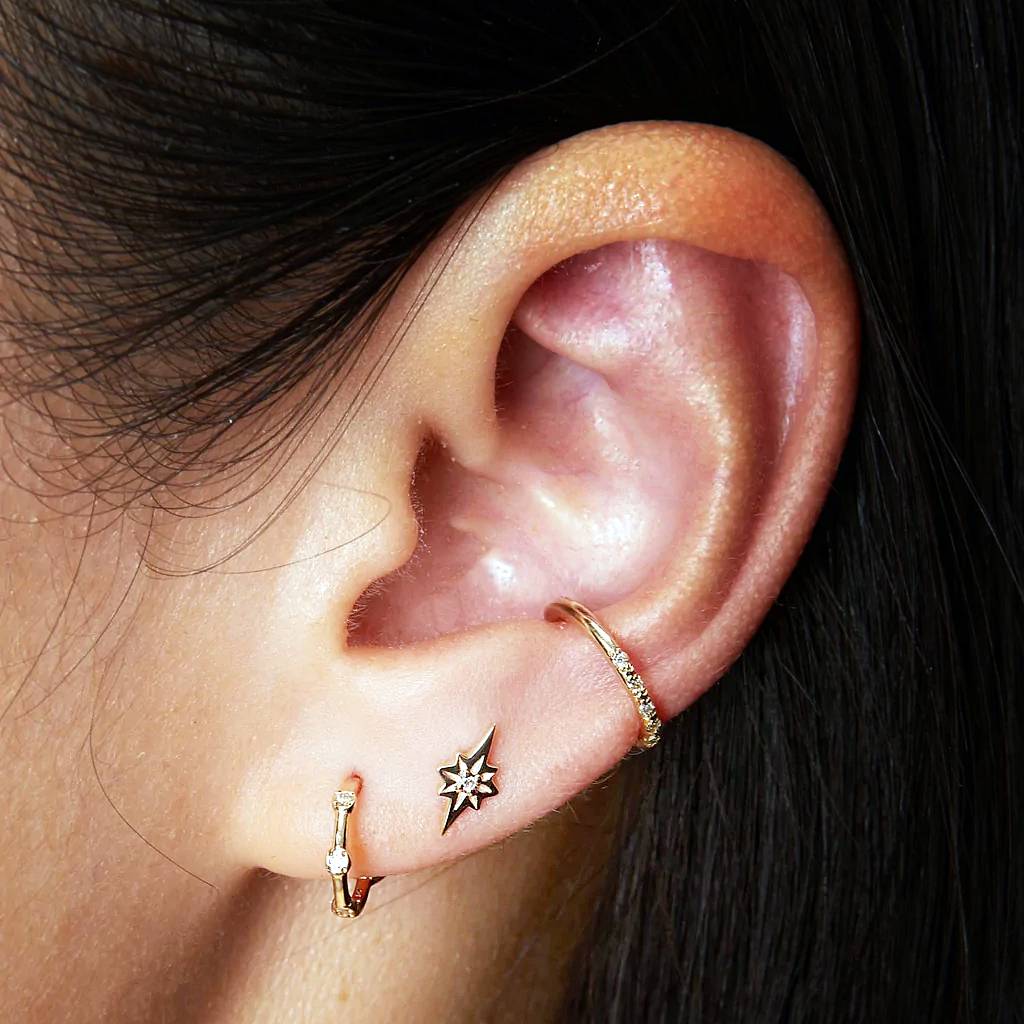 Diamond Nova + 10k Gold Stud Earring
