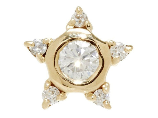 Scosha | Diamond Star + 10k Gold Stud Earring | Firecracker