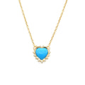 Scosha | Diamond, Turquoise + 10k Gold Heart Necklace | Firecracker