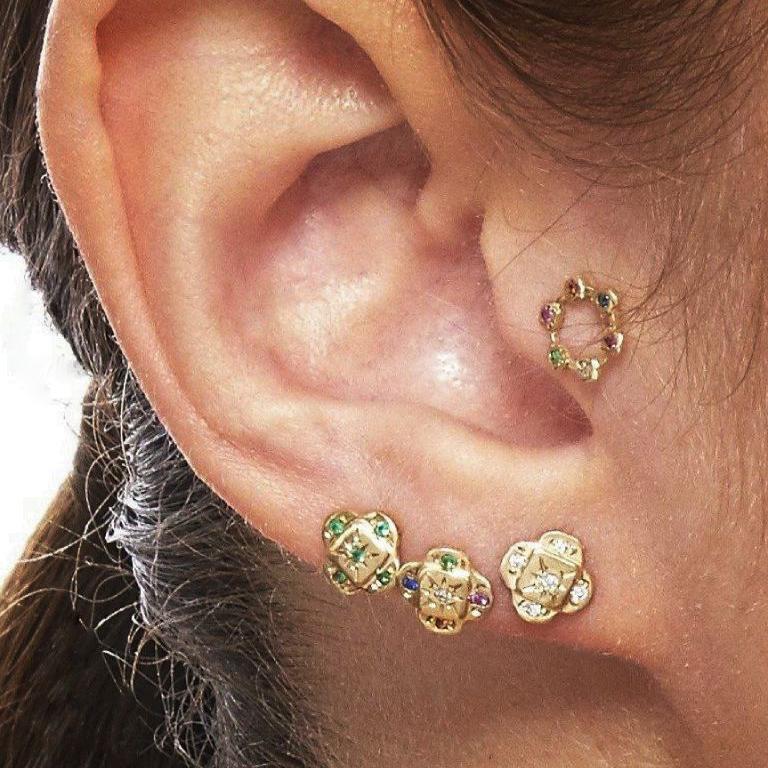 Scosha | Emerald Endless Knot + 10k Gold Stud Earring | Firecracker