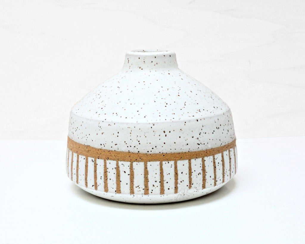 Natan Moss Ceramics | "Marfa" Stoneware Bud Vase | Firecracker