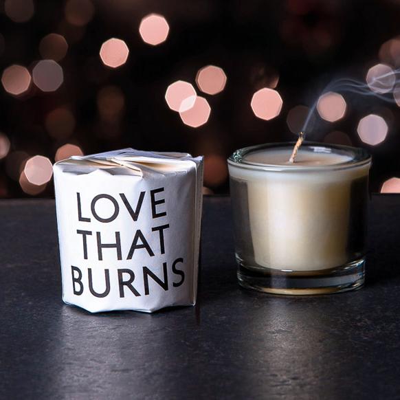 Tatine Candles | "Love that Burns" Votive Candle | Firecracker